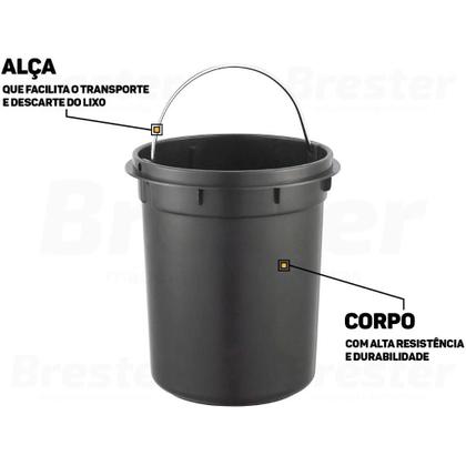 Imagem de Lixeira Slim 5 Litros Aço Inox Escovado Pedal Redonda Cozinha Lavabo Powermaid