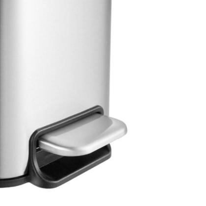 Imagem de Lixeira Slim em Aço Inox Retangular 5 Litros Fechamento Suave da Tampa com Pedal Inox