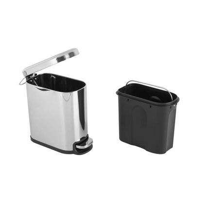 Imagem de Lixeira Slim Inox 6L Com Pedal E Fechamento Suave Gh115 Glob