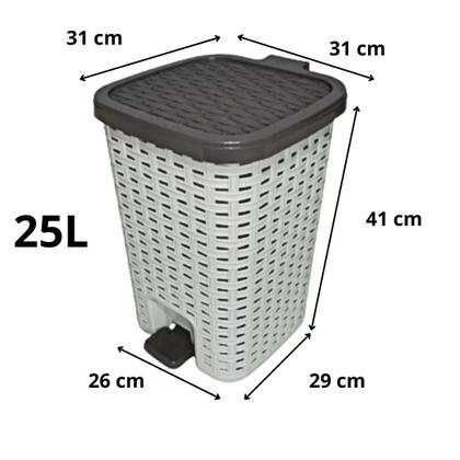 Imagem de Lixeira Smart C/Cesto Interno Pedal/Amortecedor Na Tampa 25L