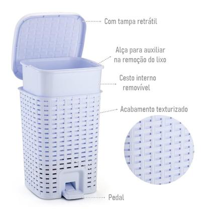 Imagem de Lixeira Smart Cozinha Pedal 07 Litros Com Cesto Interno - Monte Líbano
