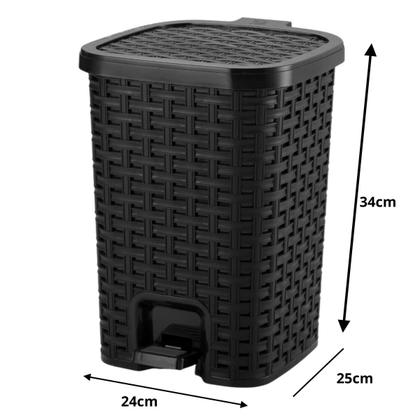 Imagem de Lixeira Smart Grande 15L Pedal Preta Com Cesto Interno