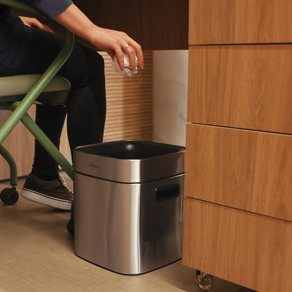 Imagem de Lixeira Square Aço Inox Acetinado Sem Tampa 8 Litros - Tramontina 94540/108
