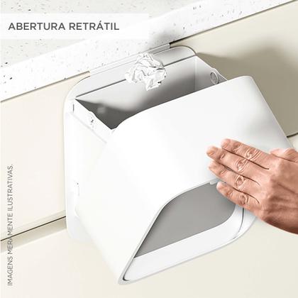 Imagem de Lixeira Suspensa Tampa Retratil Cozinha Banheiro 7 Litros