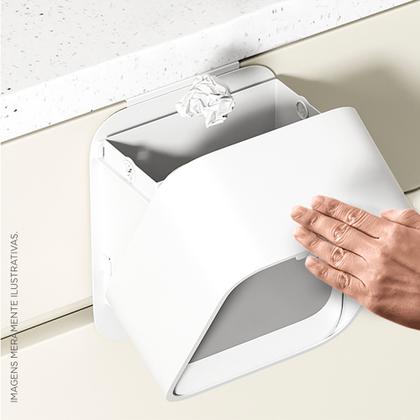 Imagem de Lixeira Suspensa Tampa Retratil Cozinha Banheiro 7 Litros