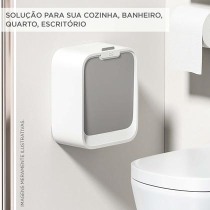 Imagem de Lixeira Suspensa Tampa Retratil Cozinha Banheiro 7 Litros