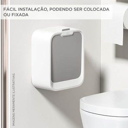 Imagem de Lixeira Suspensa Tampa Retratil Cozinha Banheiro 7 Litros