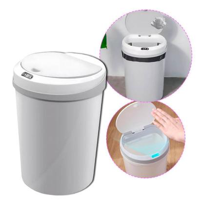 Imagem de Lixeira Tampa Automática C/ Sensor Banheiro Cozinha Tampa Eletronica Abre Sozinha - 5 Litros