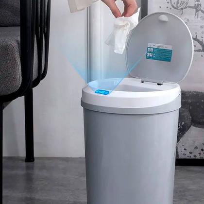 Imagem de Lixeira Tampa Automática C/ Sensor Banheiro Cozinha Tampa Eletronica Abre Sozinha - 5 Litros
