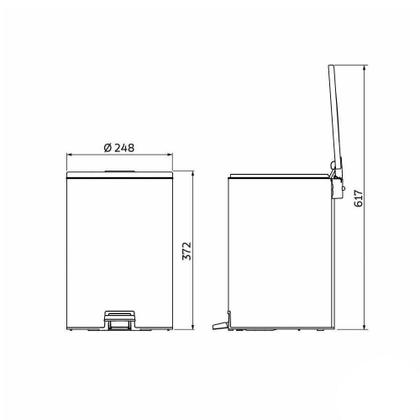 Imagem de Lixeira Tramontina Loop Com Pedal 12L Redonda Inox Polido