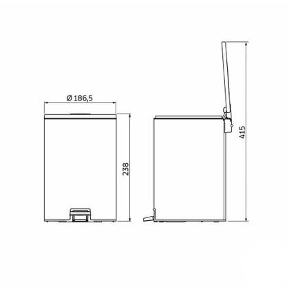 Imagem de Lixeira Tramontina Loop Com Pedal 3L Redonda Inox Polido