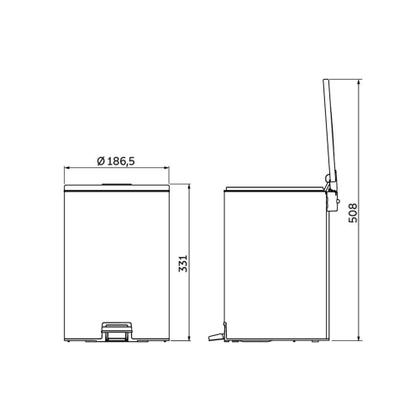 Imagem de Lixeira Tramontina Loop com Pedal 5L Redonda Inox Polido