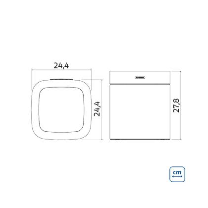 Imagem de Lixeira tramontina quadrada 8l em aço inox acetinado 94540/108