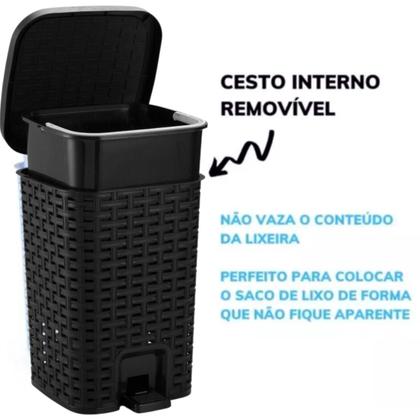 Imagem de Lixeiras Smart Grande 15L C/ Pedal E Cesto Interno Removível