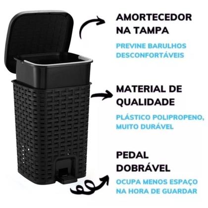 Imagem de Lixeiras Smart Grande 15L C/ Pedal E Cesto Interno Removível