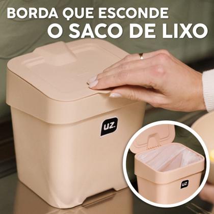 Imagem de Lixeirinha Lixeira de Pia Cozinha Banheiro 2,5L Esconde Sacola Basculante Saco do Lixo