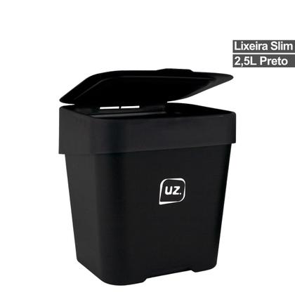 Imagem de Lixinho Lixeira Pia 2,5L Banheiro Cozinha Slim Compacta