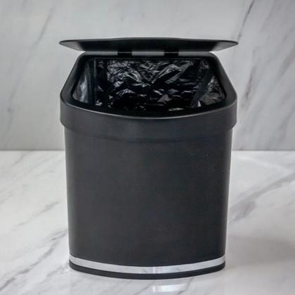 Imagem de Lixo Lixeira 2,5 Litros Para Pia Bancada Cozinha Tampa Preta