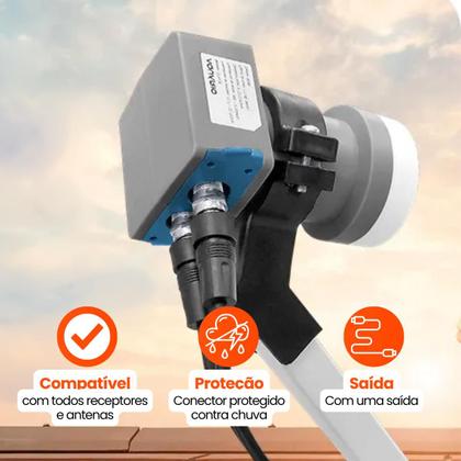 Imagem de LNB Banda KU Duplo com 2 Saídas Universal DTH-02 - Aquário