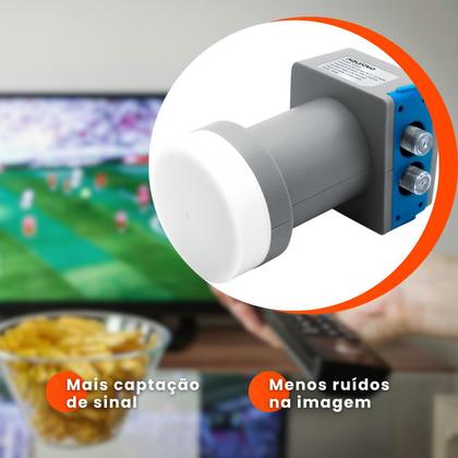 Imagem de LNB Banda KU Duplo com 2 Saídas Universal DTH-02 - Aquário