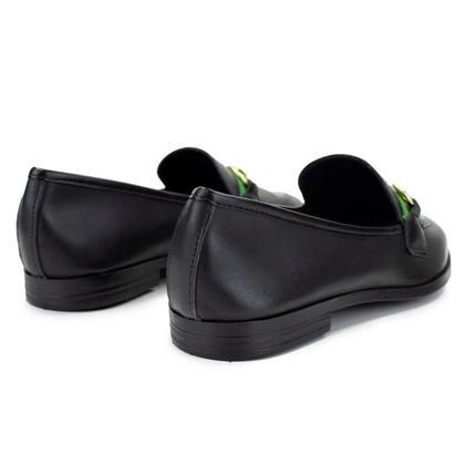 Imagem de Loafer Feminino Giulia Domna Couro Monaco Preto - 115002