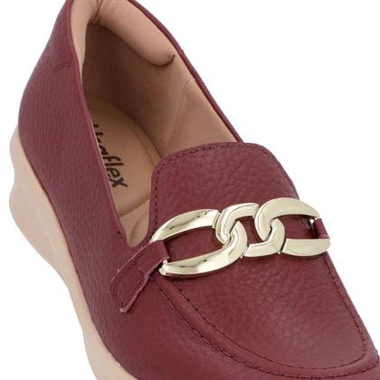 Imagem de Loafer Vermelho Salto Plataforma Couro