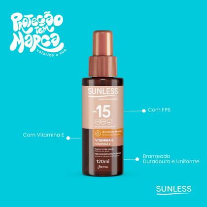 Imagem de Loção Bronzeadora Creme Fps15 Sunless 120ml