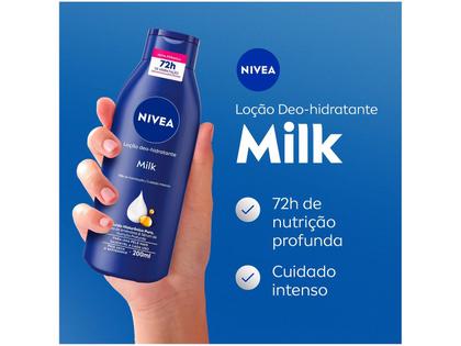 Imagem de Loção DeoHidratante Corporal Milk para Pele Seca 200ml Nivea