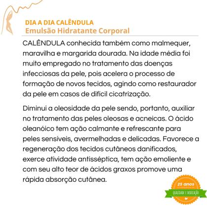 Imagem de Loção Emulsão Corporal Calêndula Hidratação Profunda Devolve o Brilho e Umidade da Pele