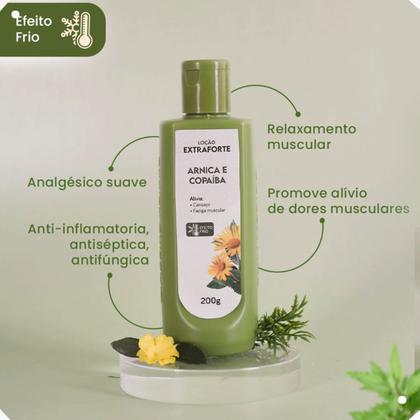 Imagem de Loção Extraforte Relaxante Para Dores Musculares Com Arnica e Copaíba BOM MÉDICO Abelha Rainha 200gr REF 3655