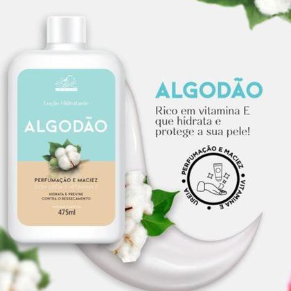 Imagem de Loção hidratante corporal algodão com uréia belkit 475 ml