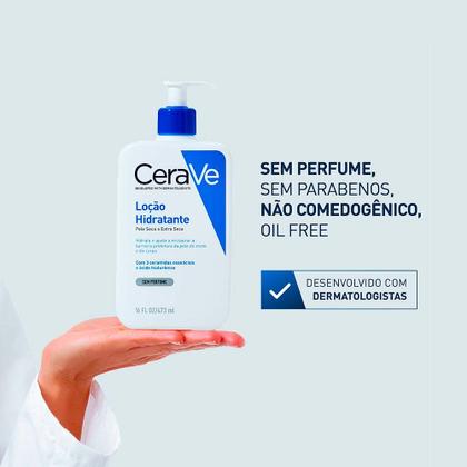 Imagem de Loção Hidratante Corporal CeraVe para Pele Seca com Ácido Hialurônico e Ceramidas