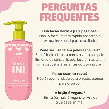Imagem de Loção Hidratante Corporal Melu Made In! Meu Xodó 220g RR-B5000