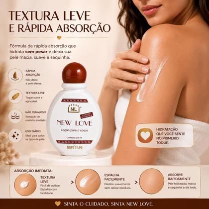 Imagem de Loção Hidratante Corporal New Love Nawts Life 230ml  Aveia, Óleo de Amêndoas e Vitamina E