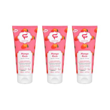 Imagem de Loçao Hidratante Fashion 180ml Manga Rosa - Kit C/ 3un