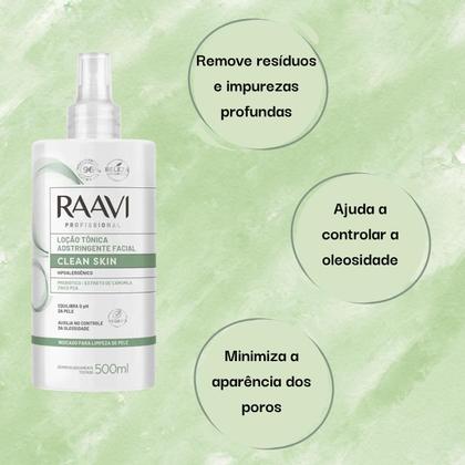 Imagem de Loção Raavi Adstringente Facial Clean Skin 500ml