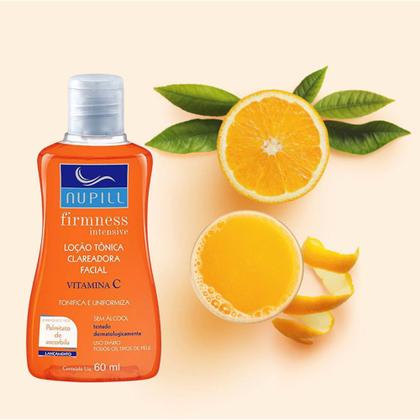 Imagem de Loção Tônica Clareadora Facial Vitamina C Anti-idade Nupill 60ml Mini p/ Viagem