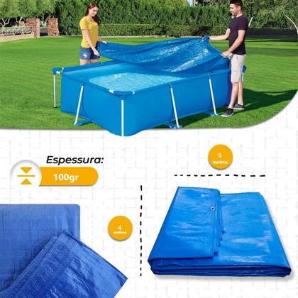 Lona 4x5 Azul Impermeavel Piscina Barraca Camping Telhado - Têxtil Sauter Imagem de Lona 4x5 Azul Impermeavel Piscina Barraca Camping Telhado