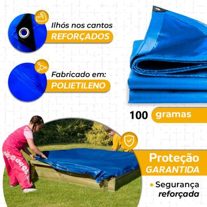 Lona 4x5 Azul Impermeavel Piscina Barraca Camping Telhado - Têxtil Sauter Imagem de Lona 4x5 Azul Impermeavel Piscina Barraca Camping Telhado