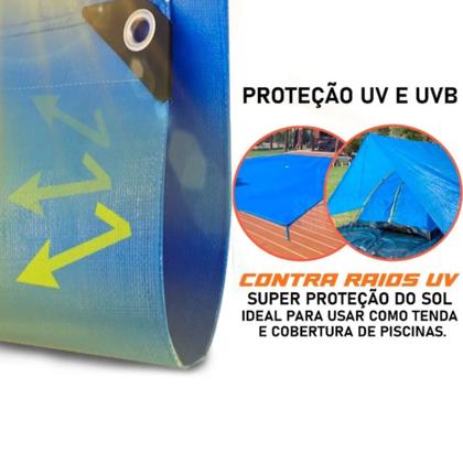 Lona 4x5 Azul Impermeavel Piscina Barraca Camping Telhado - Têxtil Sauter Imagem de Lona 4x5 Azul Impermeavel Piscina Barraca Camping Telhado