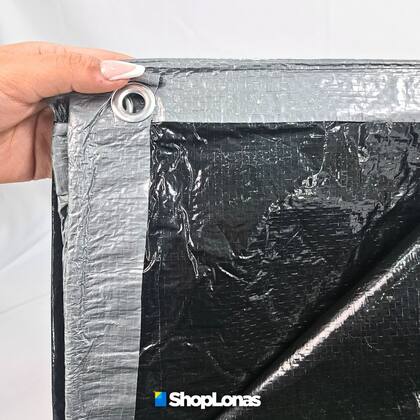 Imagem de Lona Blackout Cinza Preta 3x3 M Impermeável 200 Micras