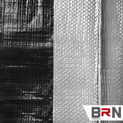 Imagem de Lona Blackout Impermeável Cinza Preta Cobertura 4x3 Metros 300 Micras