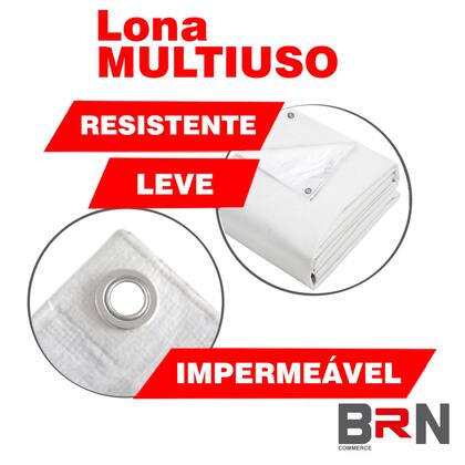 Imagem de Lona Branca Impermeável Multiuso 300 Micras 4x3 Metros