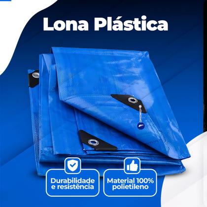 Imagem de Lona Caminhão Grossa Resistente 5x3 Metros Piscina Cobertura 105 Micras + Corda 10 M Resistente