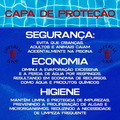 Imagem de Lona Capa Para Piscina 6,5x7 400 Micras c/ kit instalação