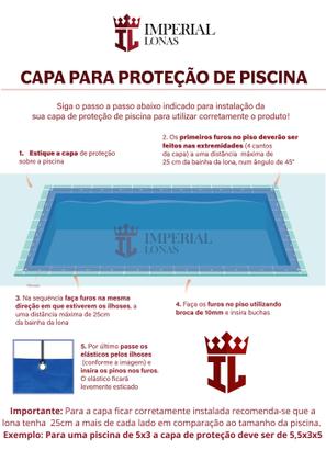 Imagem de Lona Capa Para Piscina 6,5x9,5 400 Micras c/ kit instalação