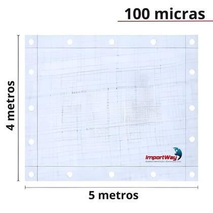 Imagem de Lona Carreteiro 100 Micras Leve 5 x 4 Metros Transparente IWLP54TR IMPORTWAY