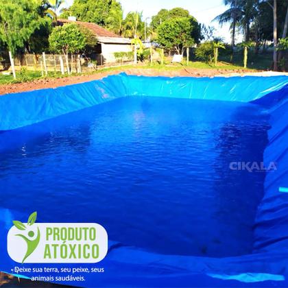 Imagem de Lona Ck300 Azul 5.5x4.5 Metros Impermeável Para Lago Ornamental Reservatório Piscicultura Tanque de Peixe