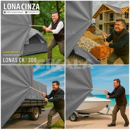 Imagem de Lona CK300 Cobertura 4.5x2.5 Metros Cinza Impermeável