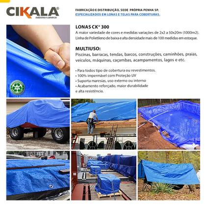 Imagem de Lona CK300 Cobertura 8x8 Metros Azul Impermeável